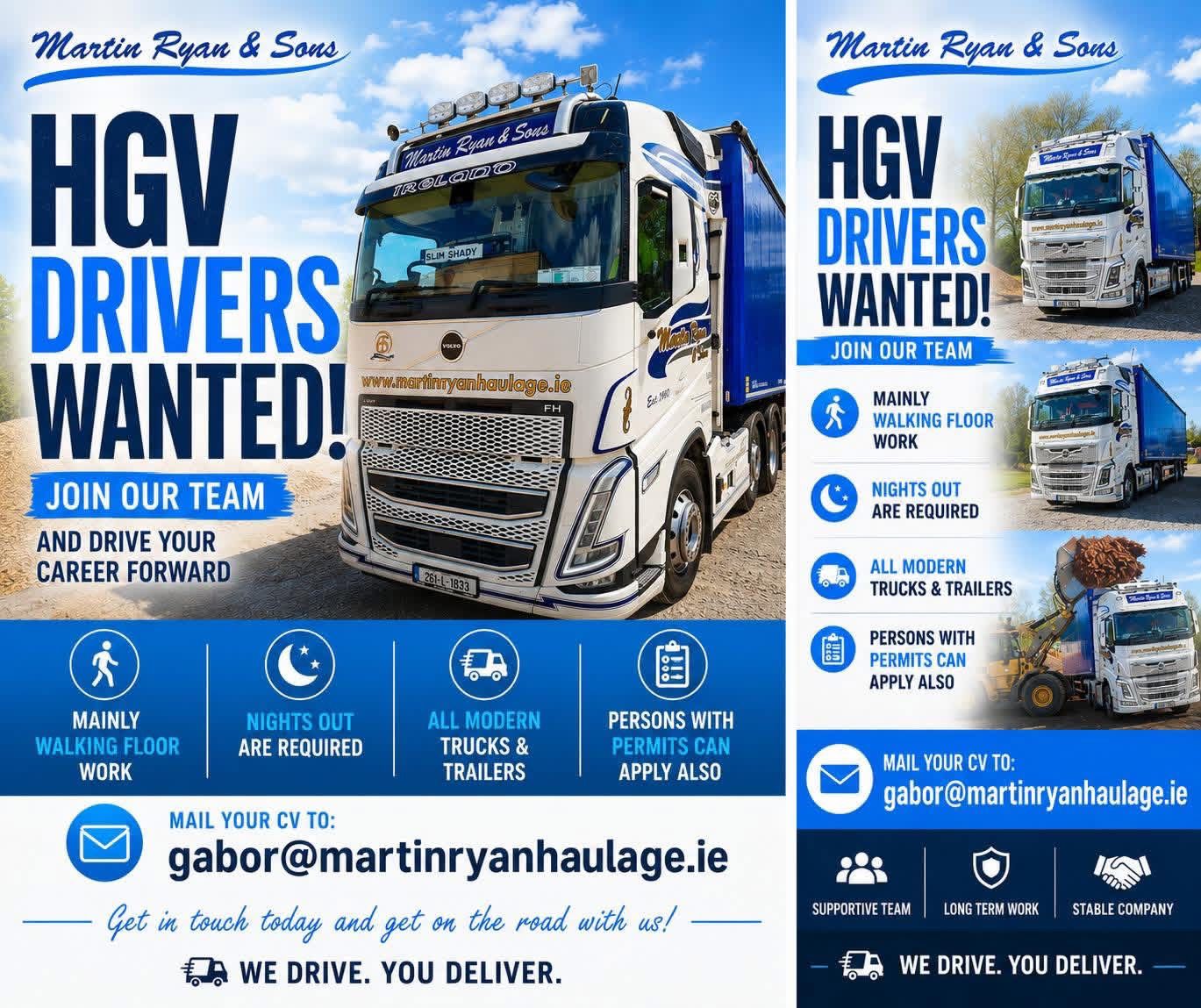 HGV Drivers Wanted - Martin Ryan & Sons
