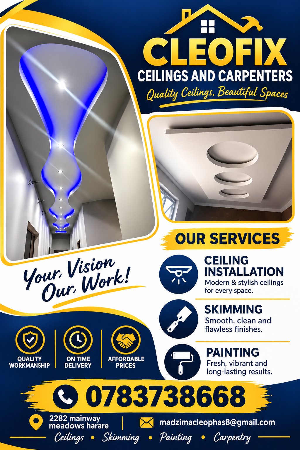 ceiling installations in Harare